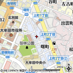 福岡県大牟田市曙町周辺の地図