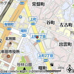 福岡県大牟田市上町周辺の地図