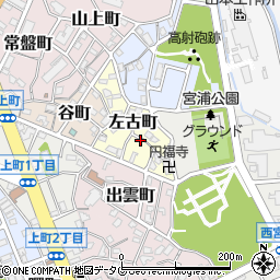 福岡県大牟田市左古町周辺の地図