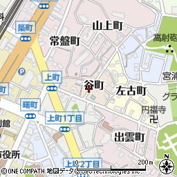 福岡県大牟田市谷町周辺の地図