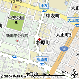 福岡県大牟田市松原町周辺の地図