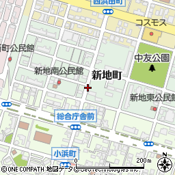 福岡県大牟田市新地町周辺の地図