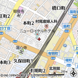 福岡県大牟田市古町周辺の地図