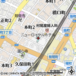 ニューロイヤルホテル大牟田周辺の地図