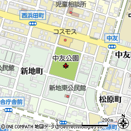 中友公園周辺の地図