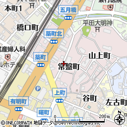 福岡県大牟田市常盤町周辺の地図