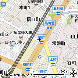 カギの１１０番大牟田・三川町・宮原町・白川・有明高専・手鎌・三池・受付担当周辺の地図