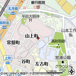 福岡県大牟田市山上町周辺の地図