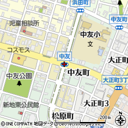 中友町周辺の地図