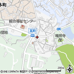 福岡県大牟田市瓦町周辺の地図