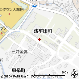 福岡県大牟田市浅牟田町周辺の地図