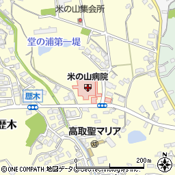 米の山病院周辺の地図