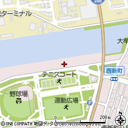 福岡県大牟田市西新町3周辺の地図