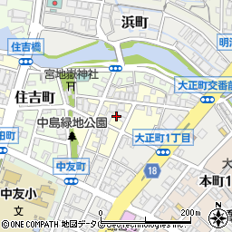 福岡県大牟田市中島町周辺の地図