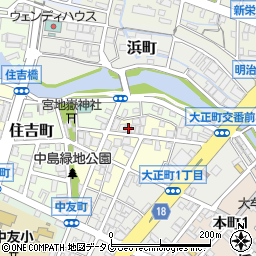 福岡県大牟田市中島町1-8周辺の地図