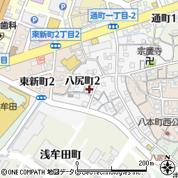 福岡県大牟田市八尻町周辺の地図