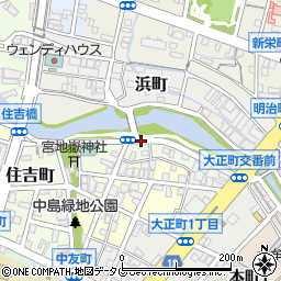 福岡県大牟田市港町周辺の地図