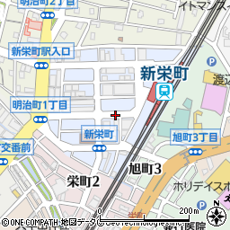 福岡県大牟田市新栄町周辺の地図