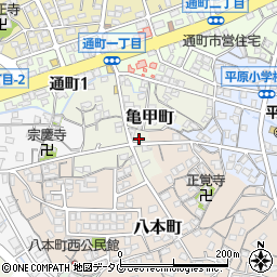 福岡県大牟田市亀甲町周辺の地図