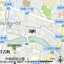 福岡県大牟田市浜町周辺の地図