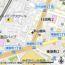 福岡県大牟田市日出町1丁目2周辺の地図