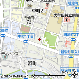 白熊商事大牟田営業所周辺の地図