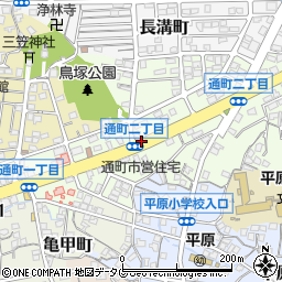 福岡県大牟田市通町周辺の地図