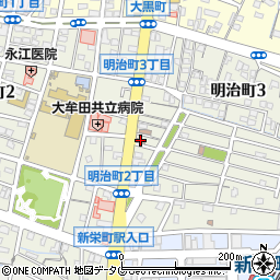 大牟田明治町郵便局周辺の地図