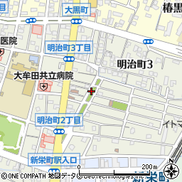 福岡県大牟田市明治町周辺の地図