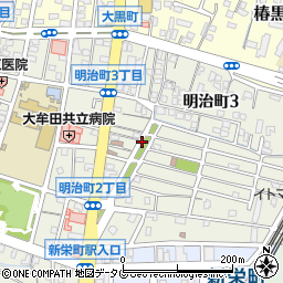 福岡県大牟田市明治町周辺の地図