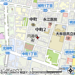 福岡県大牟田市中町周辺の地図