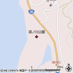 須ノ川公園キャンプ場周辺の地図