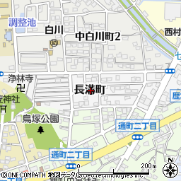 福岡県大牟田市長溝町周辺の地図
