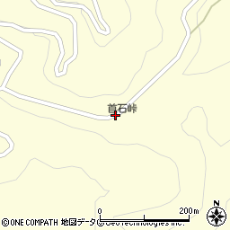 首石峠周辺の地図