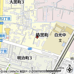 福岡県大牟田市椿黒町59周辺の地図