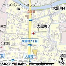 福岡県大牟田市大黒町周辺の地図