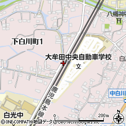 福岡県大牟田市下白川町周辺の地図