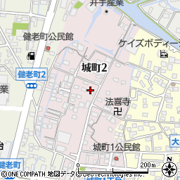 福岡県大牟田市城町周辺の地図