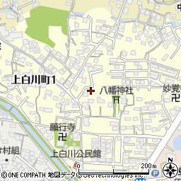 福岡県大牟田市上白川町周辺の地図
