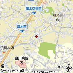福岡県大牟田市草木457-3周辺の地図