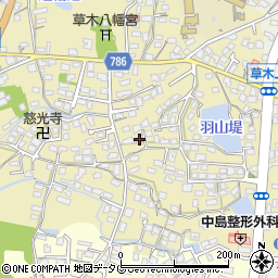 福岡県大牟田市草木705周辺の地図