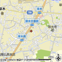 福岡県大牟田市草木421周辺の地図
