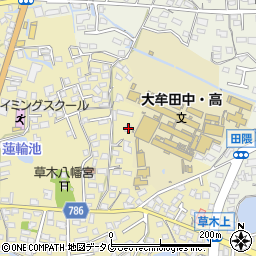 福岡県大牟田市草木885周辺の地図