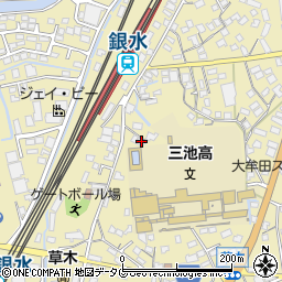 福岡県大牟田市草木258-1周辺の地図
