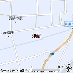 熊本県山鹿市津留周辺の地図