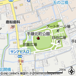 手鎌北町公園周辺の地図