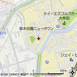 福岡県大牟田市草木1248-23周辺の地図