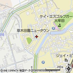福岡県大牟田市草木1248-19周辺の地図