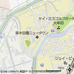 福岡県大牟田市草木1248-18周辺の地図
