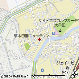 福岡県大牟田市草木1248-9周辺の地図
